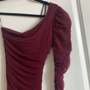 Maroon one shoulder forever 21 dress. Size small